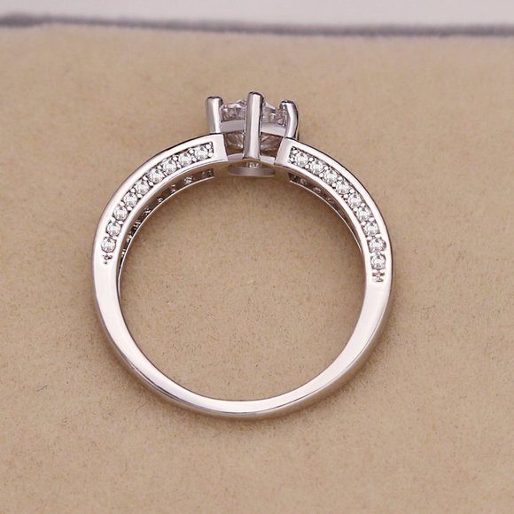 💎 Diamond Anillo Flower Carved CZ Filled Silver Vintage Ring for Women, VIP582 - Picture 8 of 9